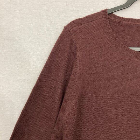 New Croft & Barrow Brown Chestnut Crew Neck Tight Knit Pullover Sweater Large - Picture 4 of 9